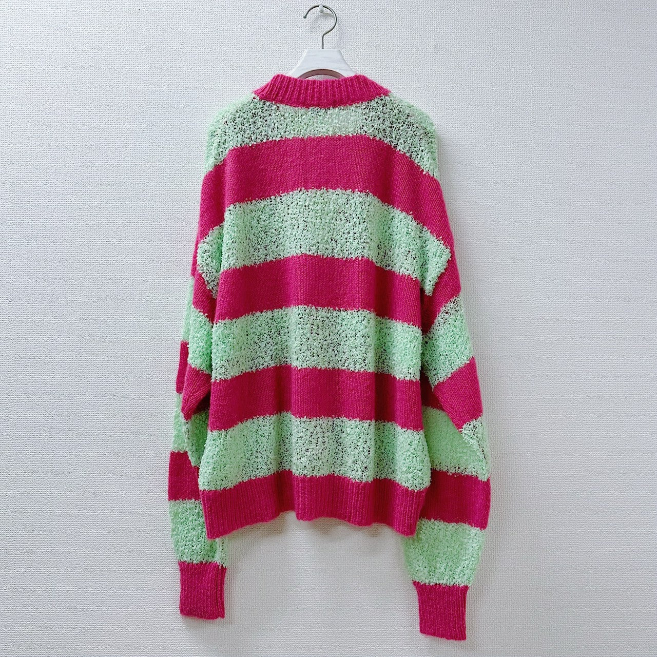 WIDE STRIPE KNIT CARDIGAN