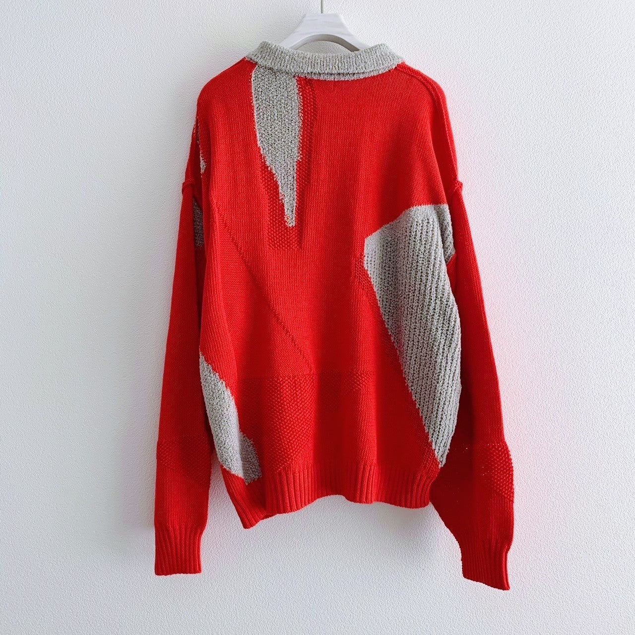 COLOR BLOCK HALF ZIP KNIT TOP