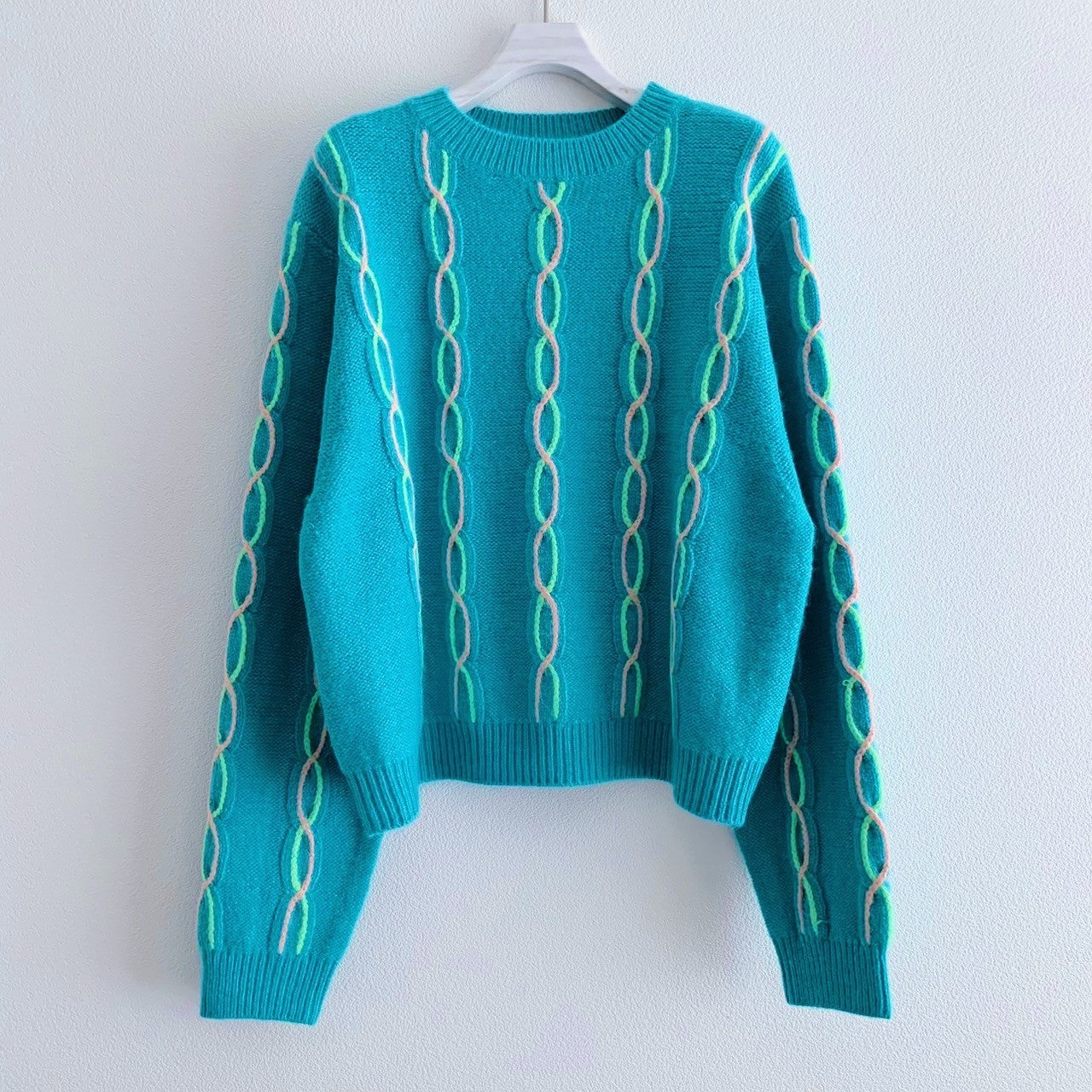 MULTI COLOR CABLE KNIT TOP