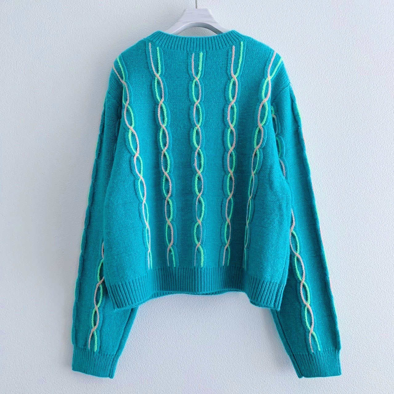 MULTI COLOR CABLE KNIT TOP