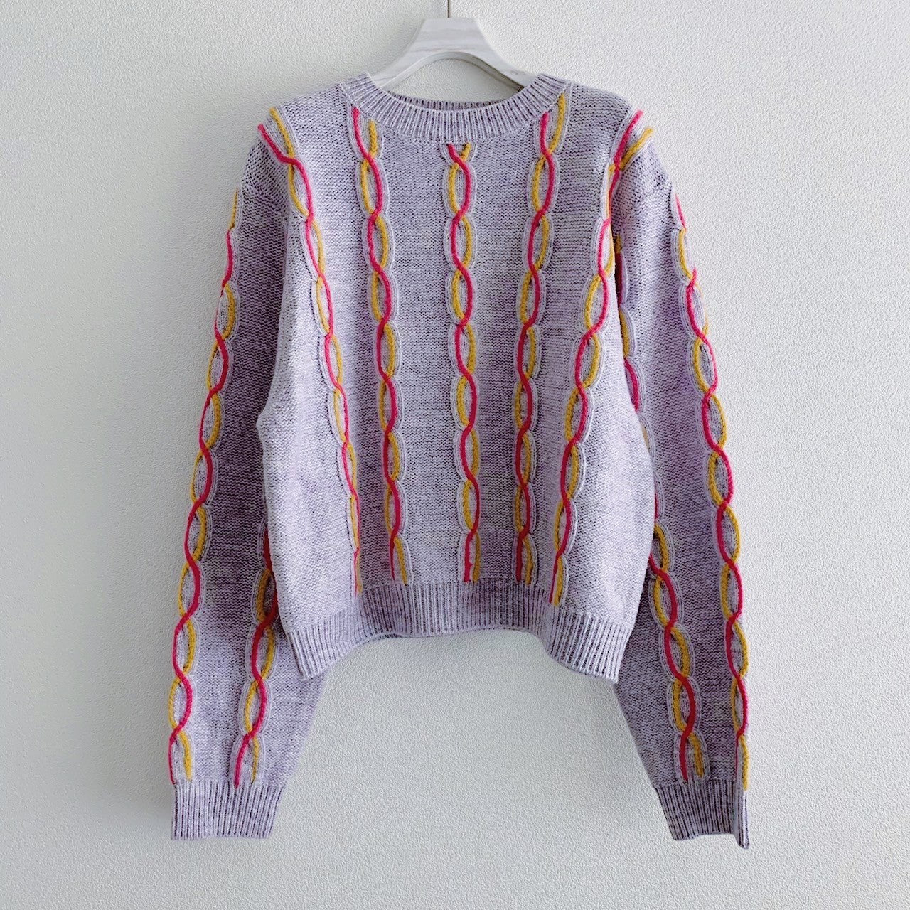 MULTI COLOR CABLE KNIT TOP