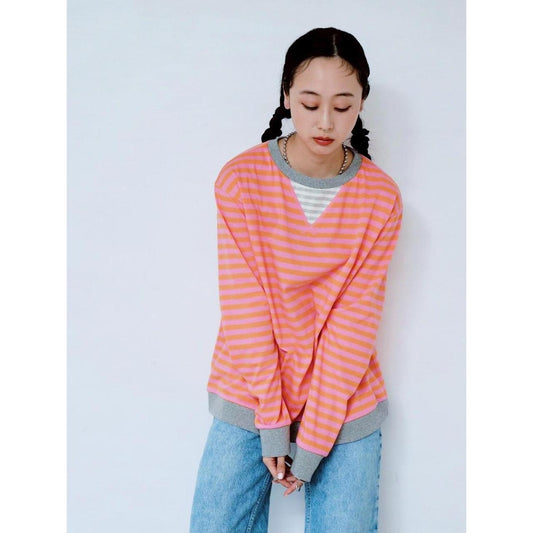 CONTRAST STRIPED TOP