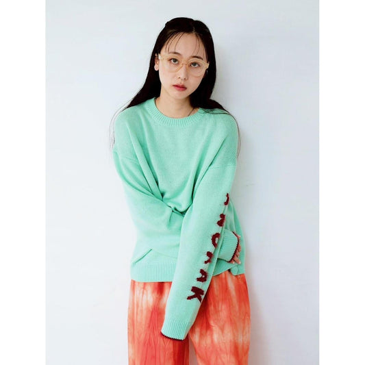 SLEEVE LOGO KNIT TOP