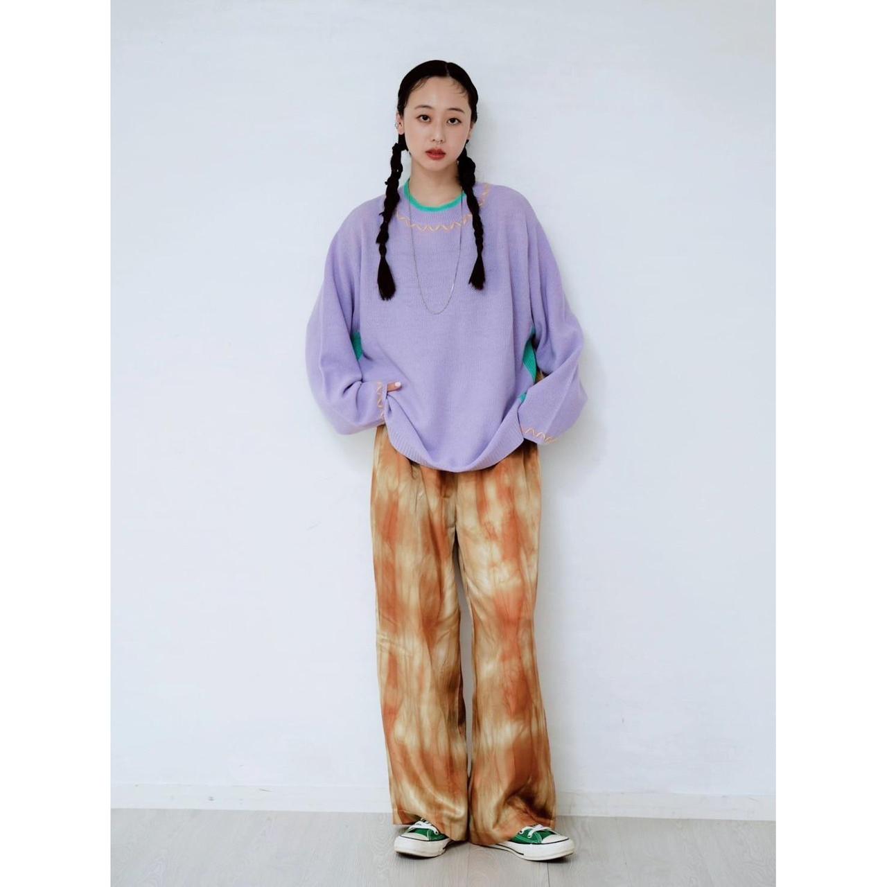 【PRE-ORDER】CONTRAST PANEL KNIT TOP