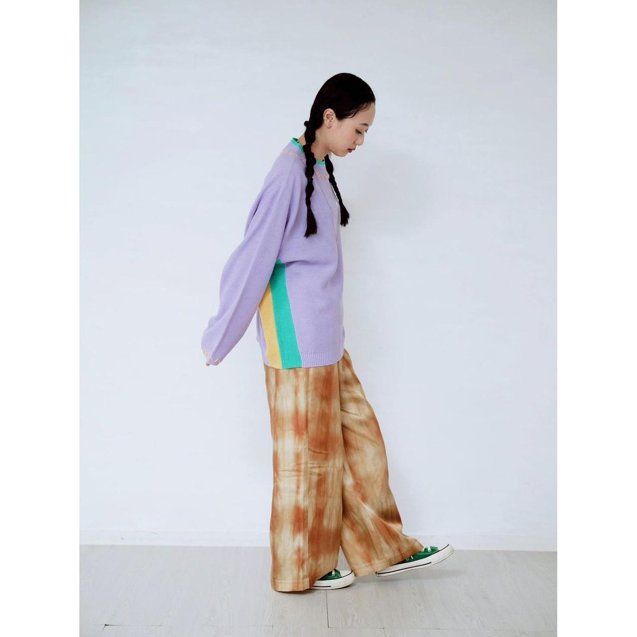 【PRE-ORDER】CONTRAST PANEL KNIT TOP