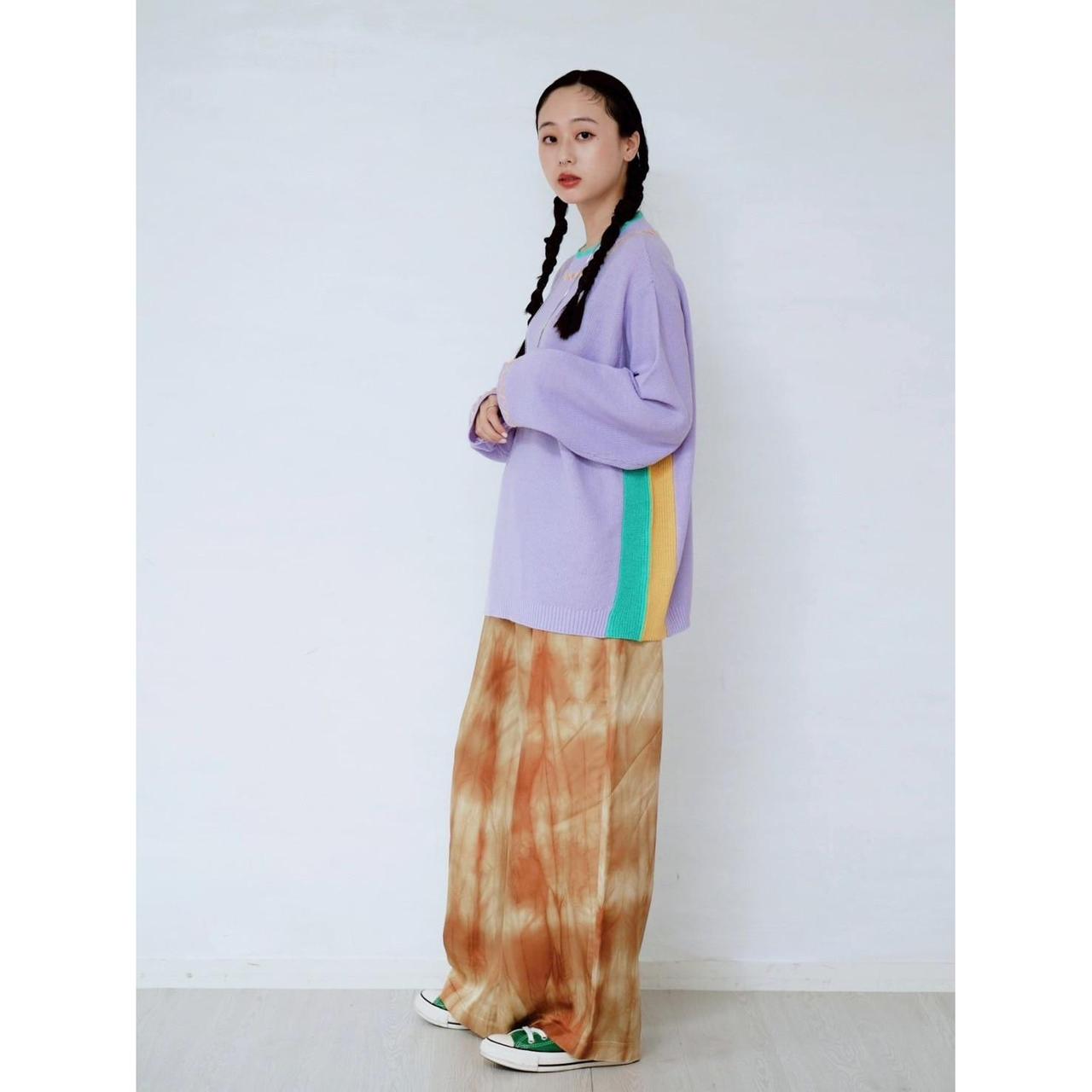【PRE-ORDER】CONTRAST PANEL KNIT TOP