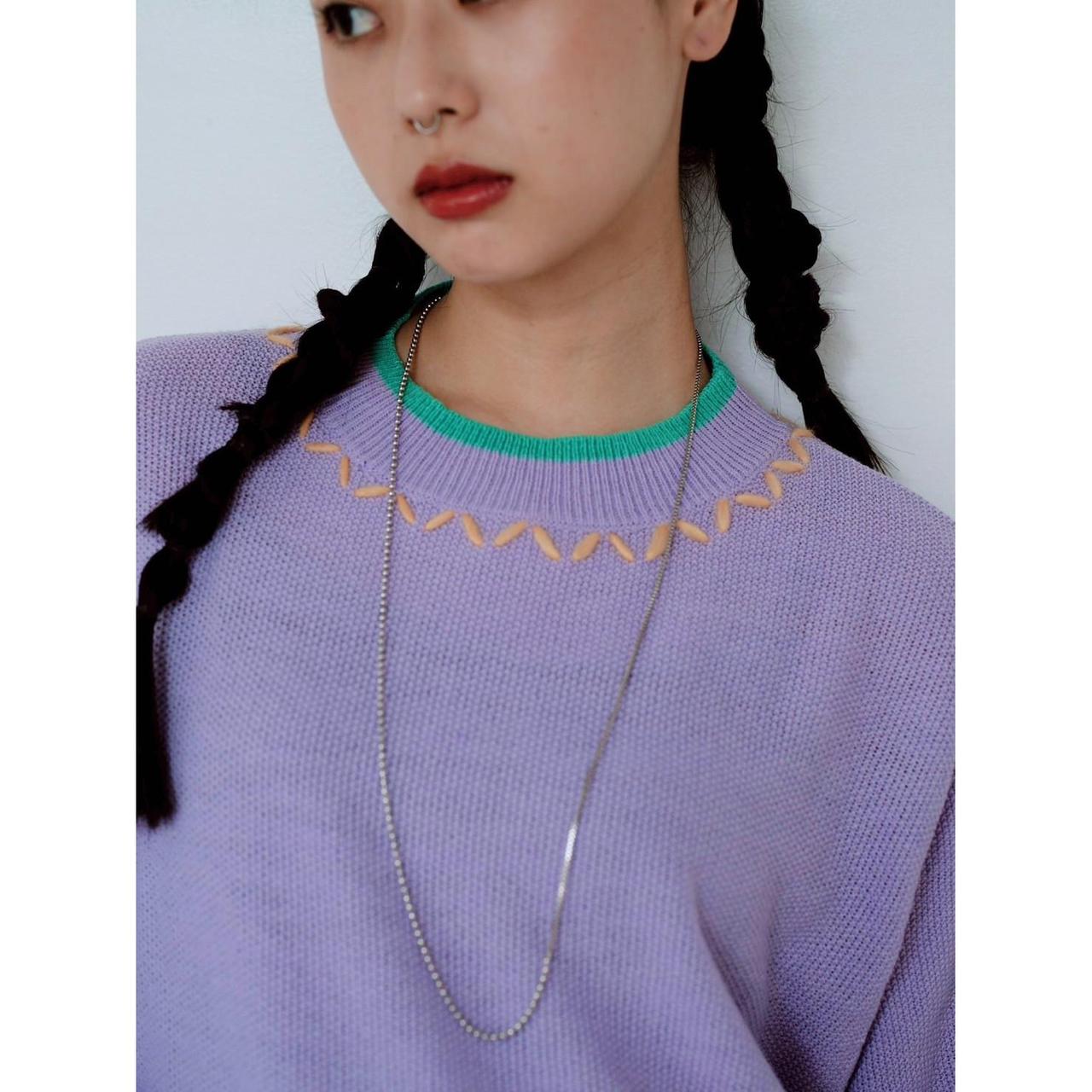 【PRE-ORDER】CONTRAST PANEL KNIT TOP