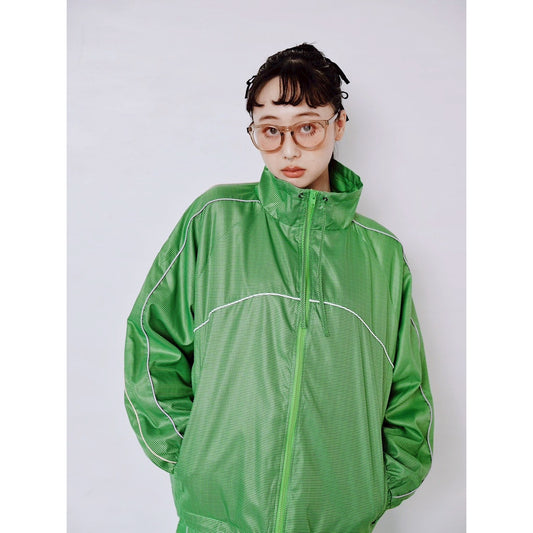 GINGHAM PANEL TRACK JACKET