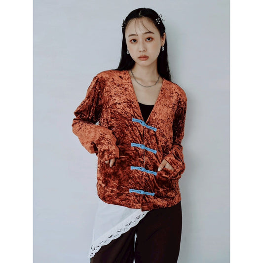 CRUSHED VELOUR CARDIGAN