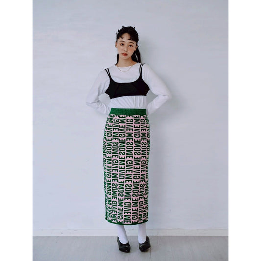 REVERSIBLE LOGO JACQUARD SKIRT