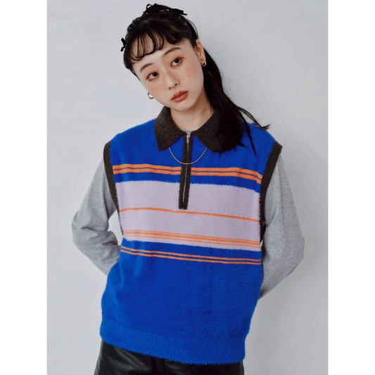 HALF ZIP KNIT VEST