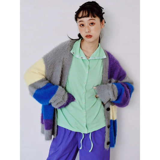 【PRE-ORDER】MULTI COLOR SHAGGY KNIT CARDIGAN