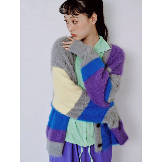 【PRE-ORDER】MULTI COLOR SHAGGY KNIT CARDIGAN