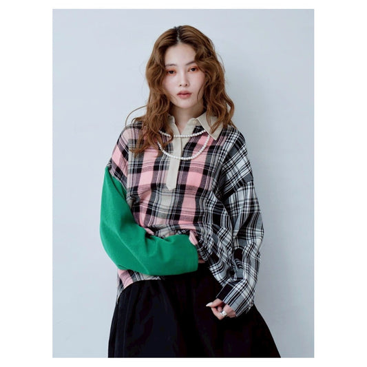 【PRE-ORDER】PANELED CHECK PULLOVER