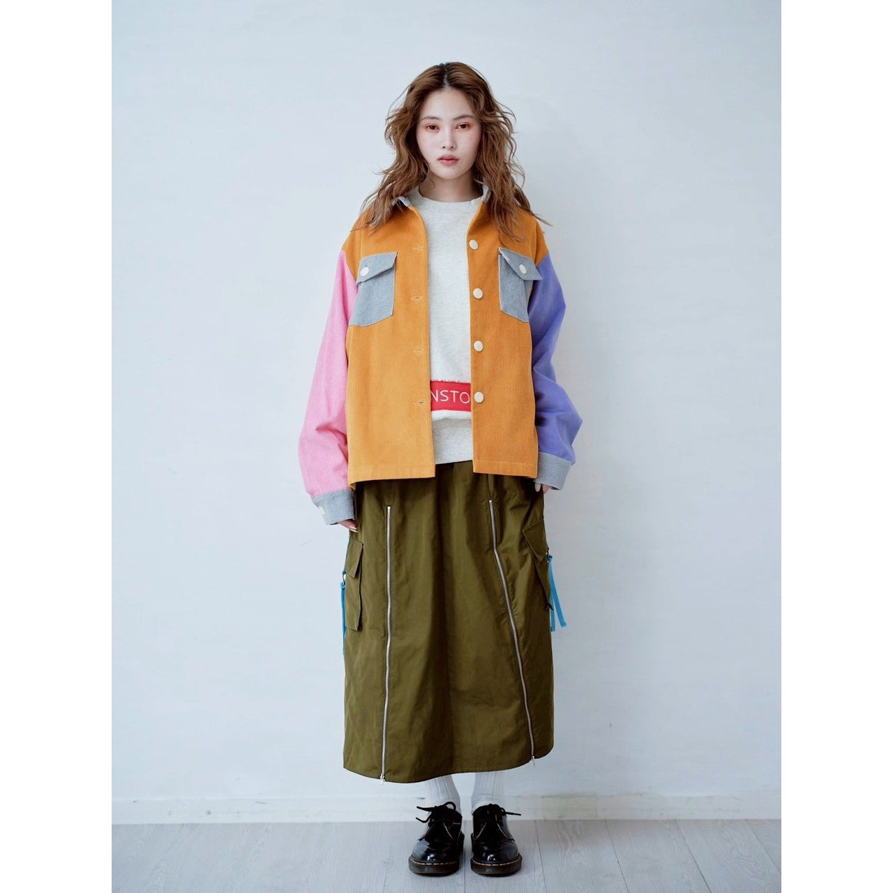 COLOR BLOCK CORDUROY SHIRT