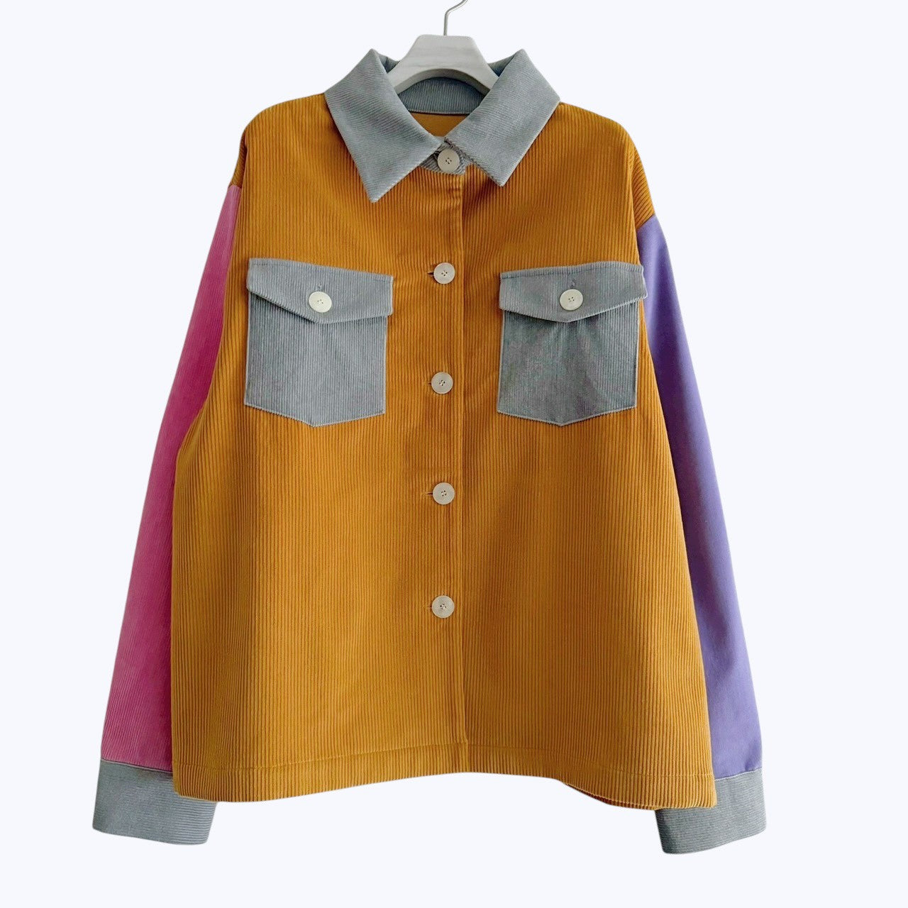 COLOR BLOCK CORDUROY SHIRT