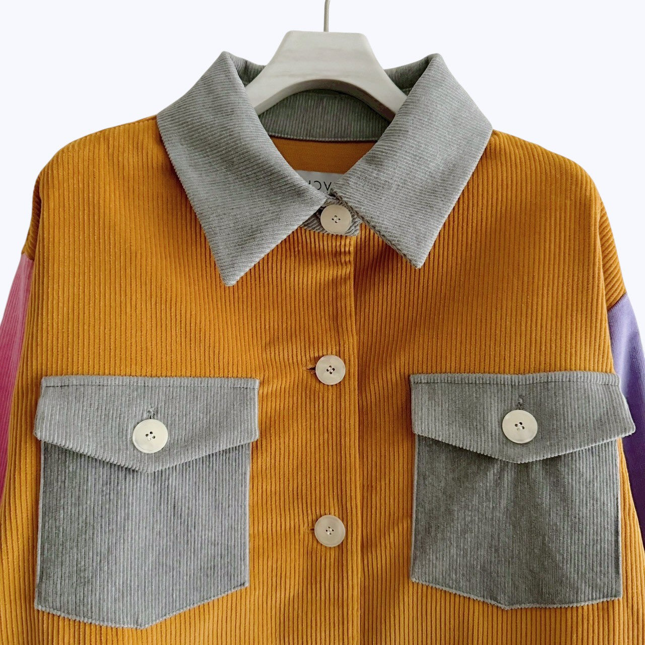COLOR BLOCK CORDUROY SHIRT
