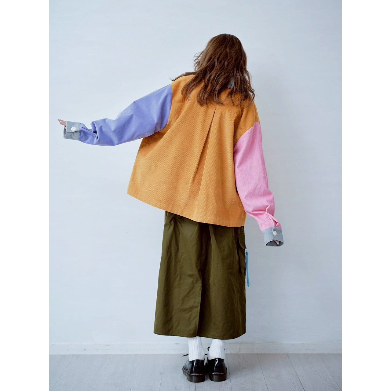 COLOR BLOCK CORDUROY SHIRT
