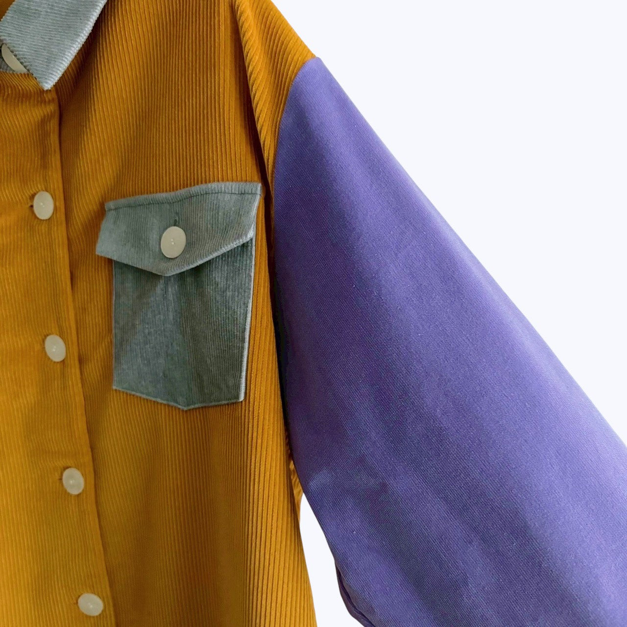 COLOR BLOCK CORDUROY SHIRT