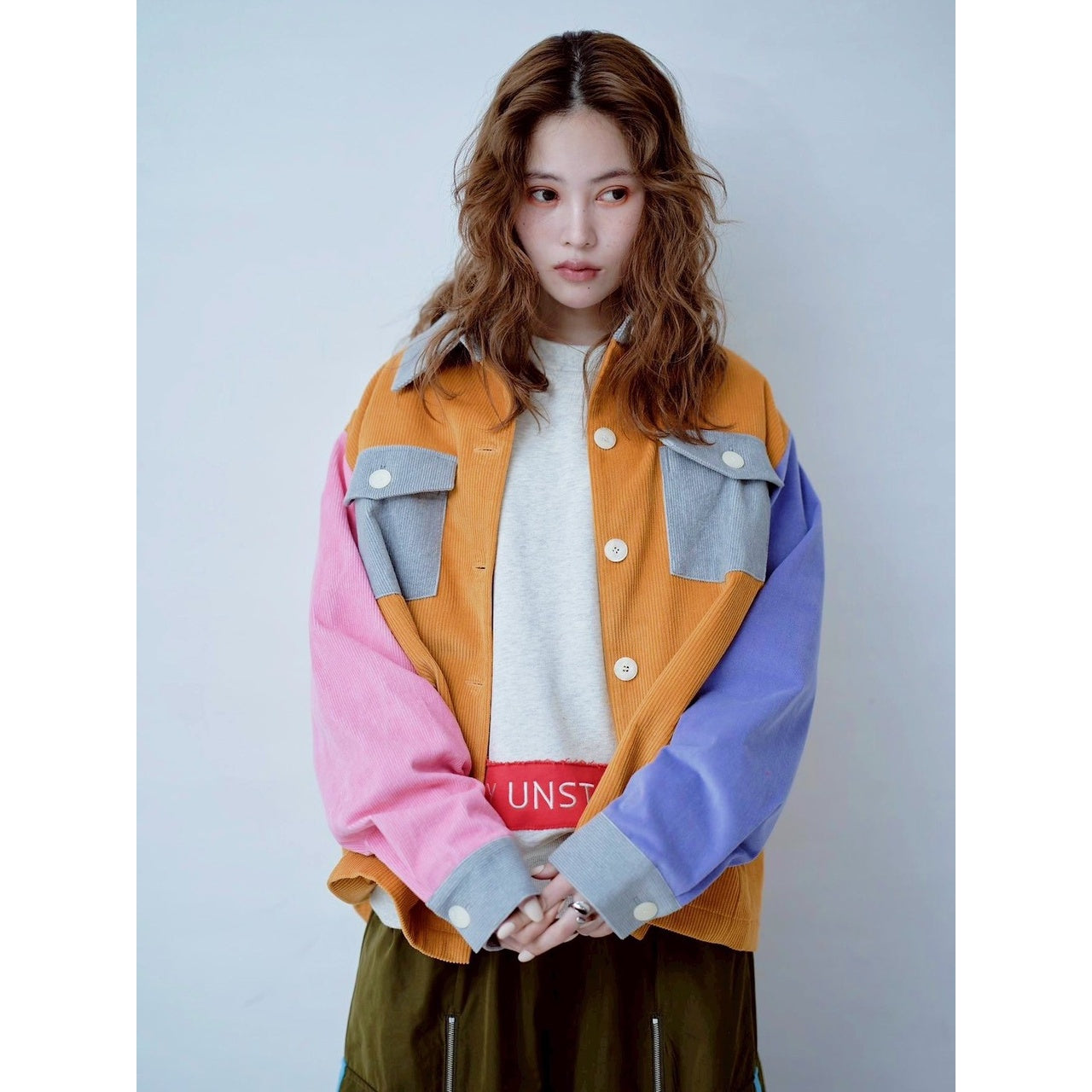 COLOR BLOCK CORDUROY SHIRT