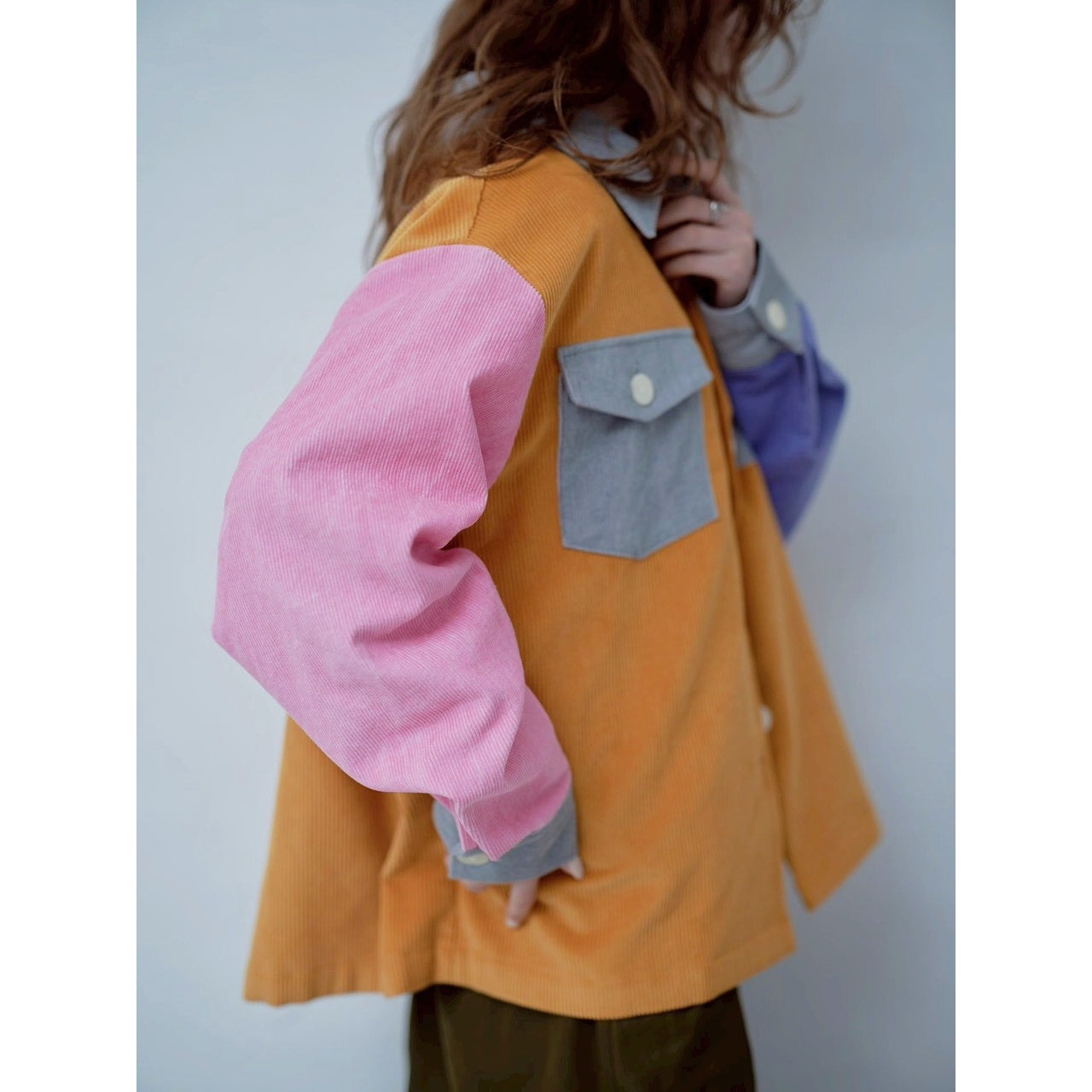 COLOR BLOCK CORDUROY SHIRT