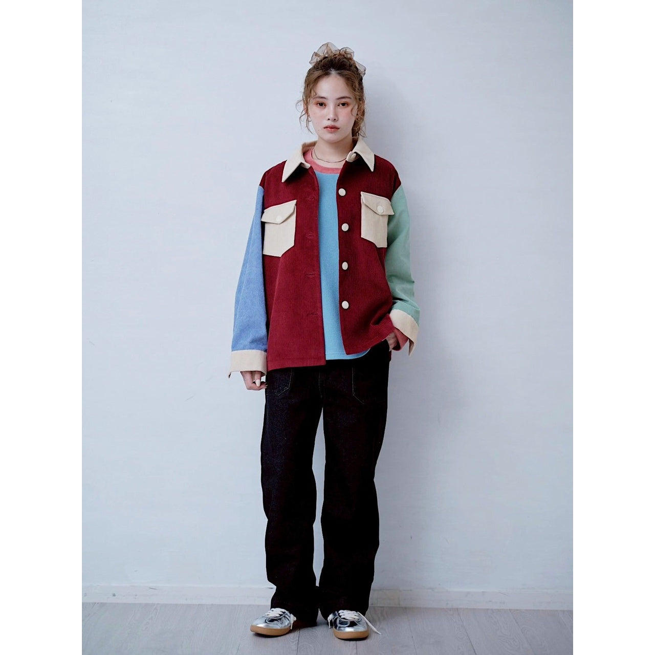 COLOR BLOCK CORDUROY SHIRT