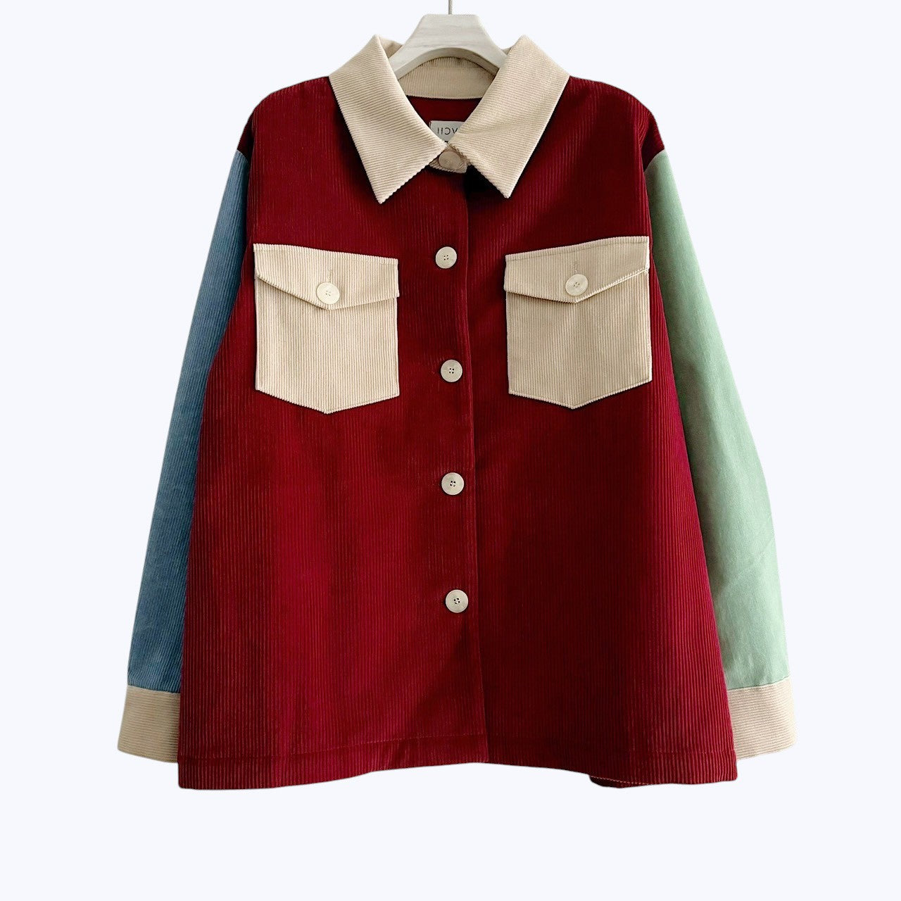 COLOR BLOCK CORDUROY SHIRT