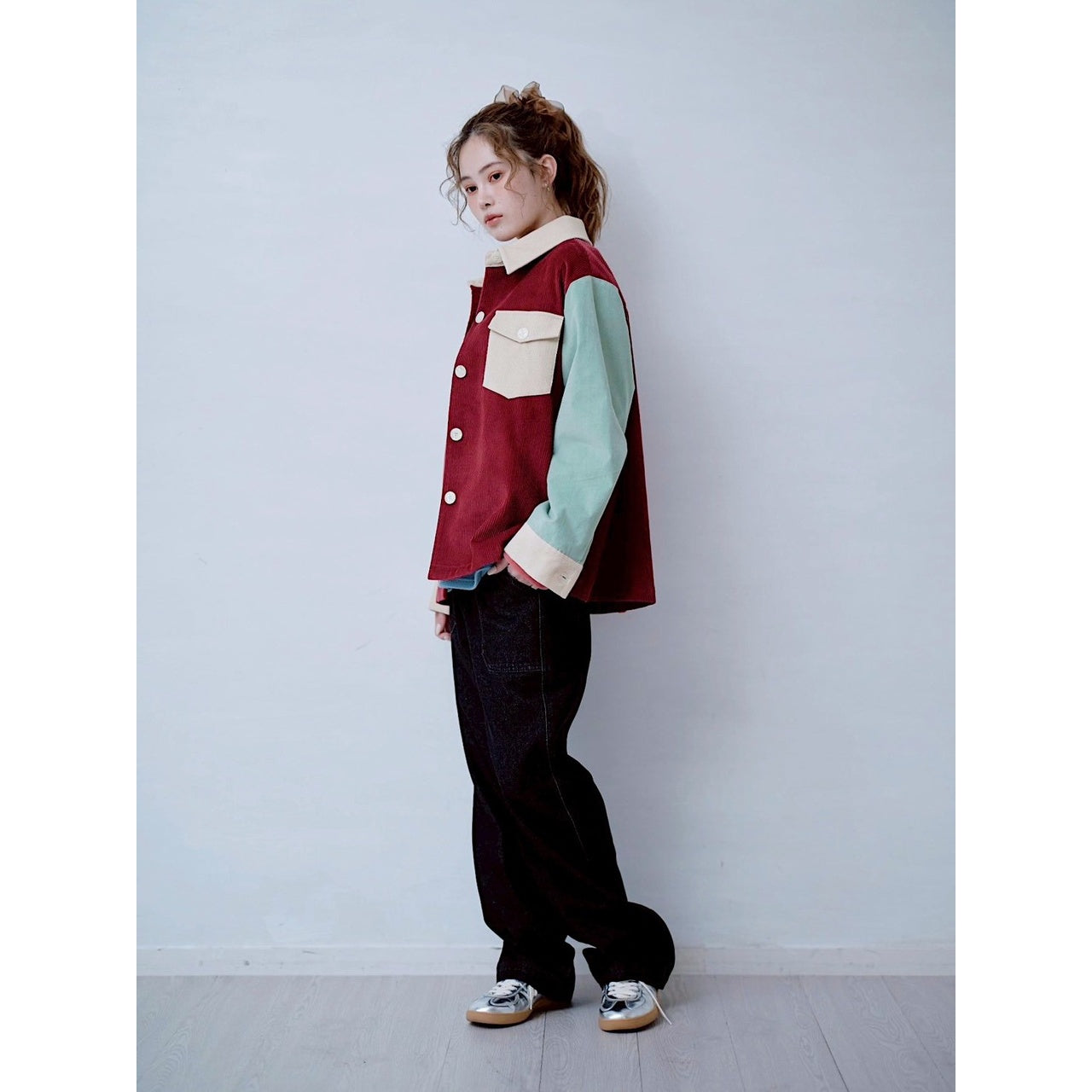 COLOR BLOCK CORDUROY SHIRT