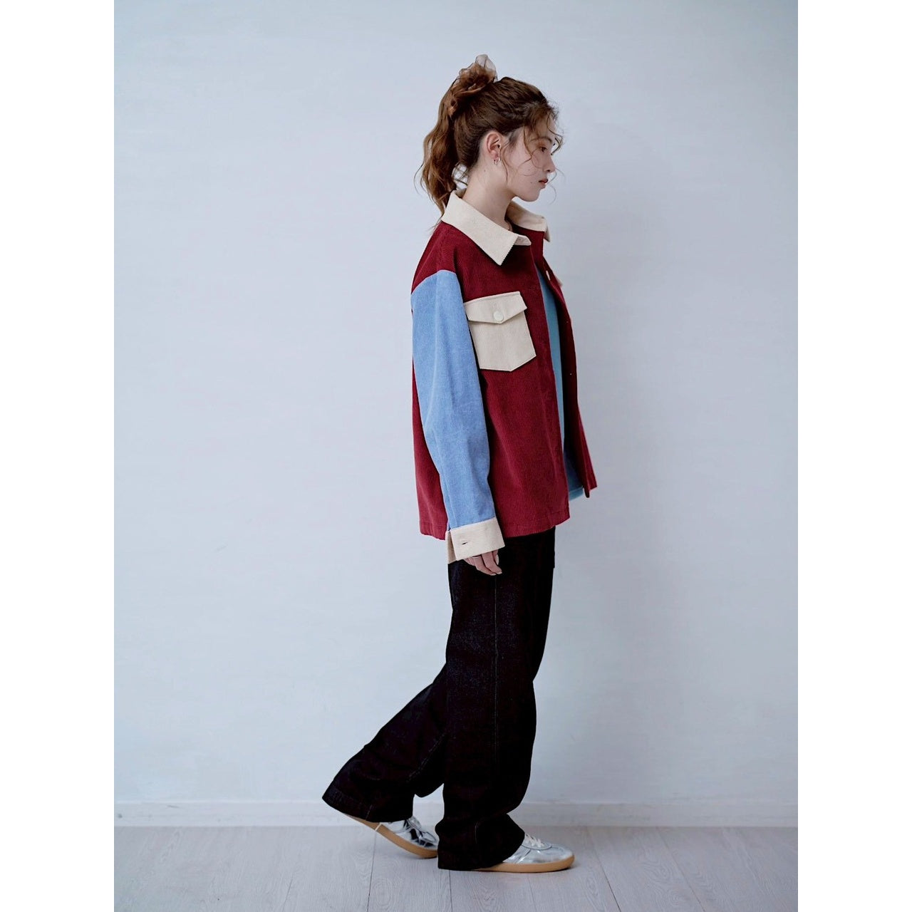 COLOR BLOCK CORDUROY SHIRT