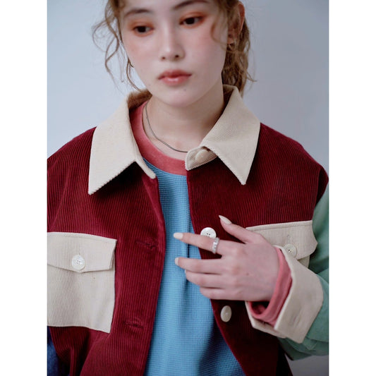 【PRE-ORDER】COLOR BLOCK CORDUROY SHIRT
