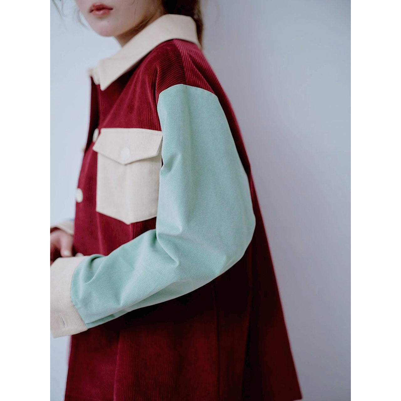 COLOR BLOCK CORDUROY SHIRT