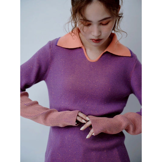 【PRE-ORDER】DOUBLE KNIT COLLAR TOP