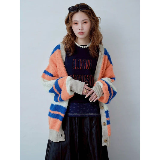 【PRE-ORDER】FEATHER YARN MULTI COLOR CARDIGAN