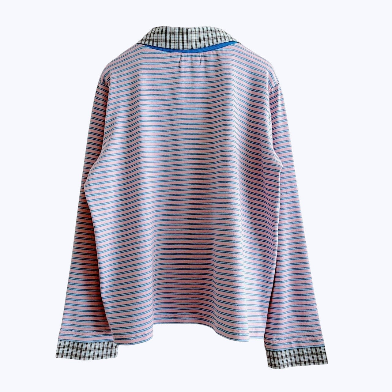 【PRE-ORDER】CHECK COLLAR STRIPED TOP