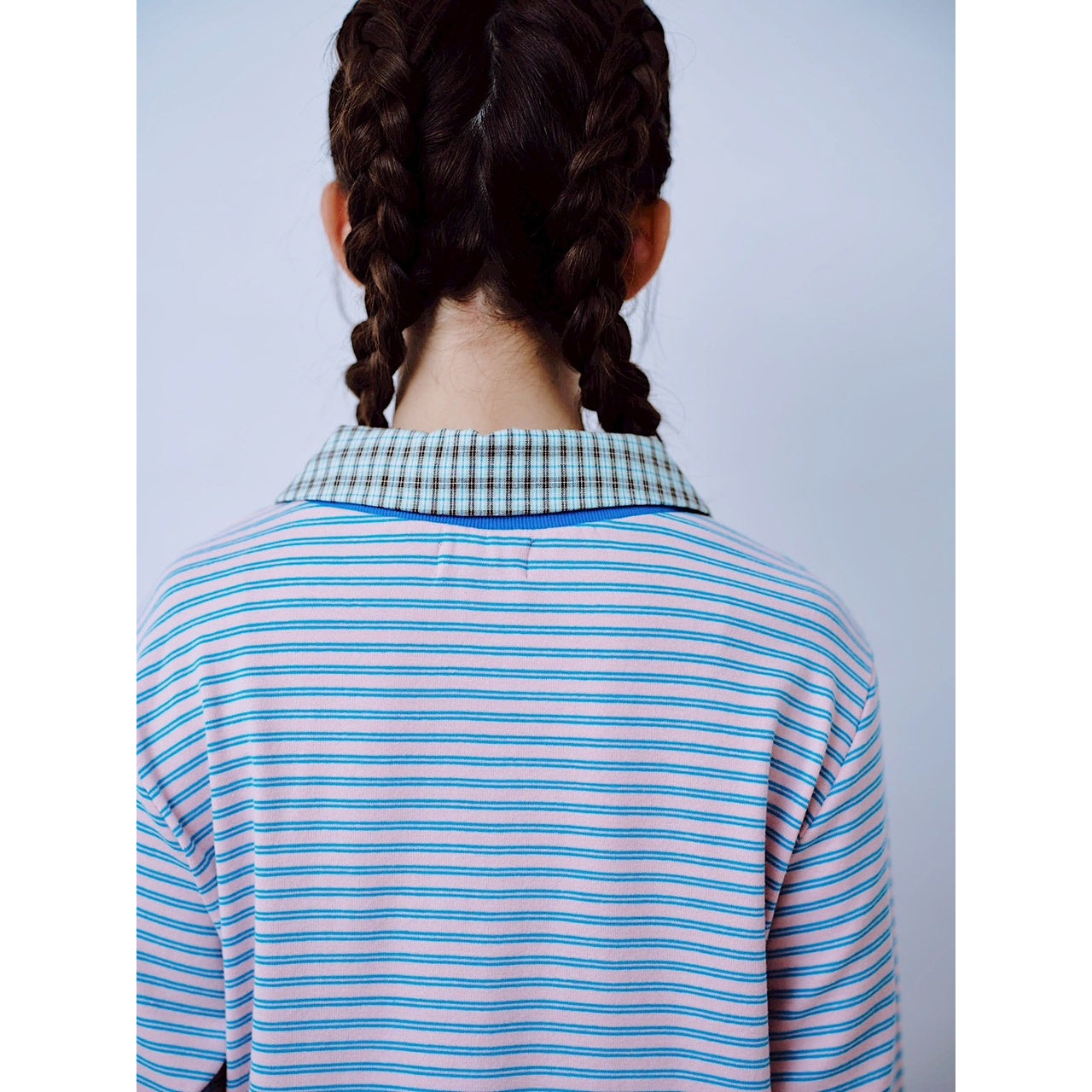 【PRE-ORDER】CHECK COLLAR STRIPED TOP