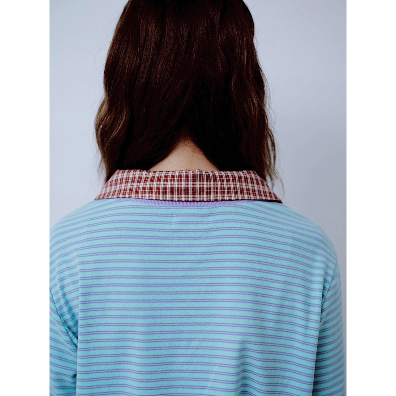 【PRE-ORDER】CHECK COLLAR STRIPED TOP