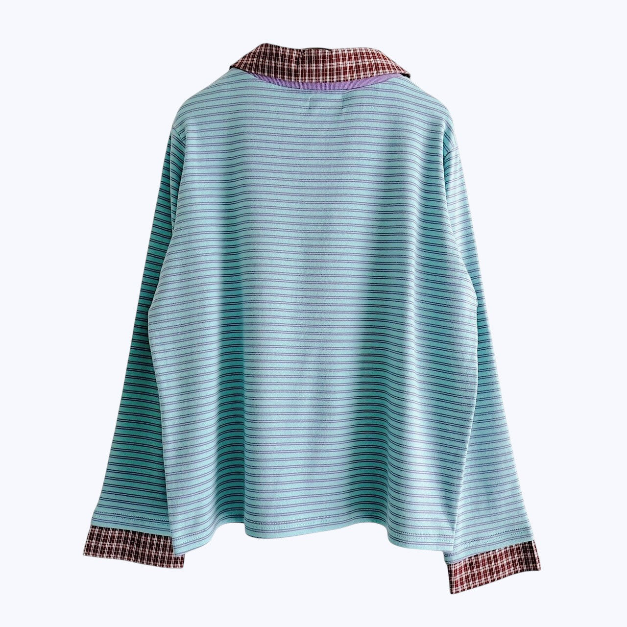 【PRE-ORDER】CHECK COLLAR STRIPED TOP