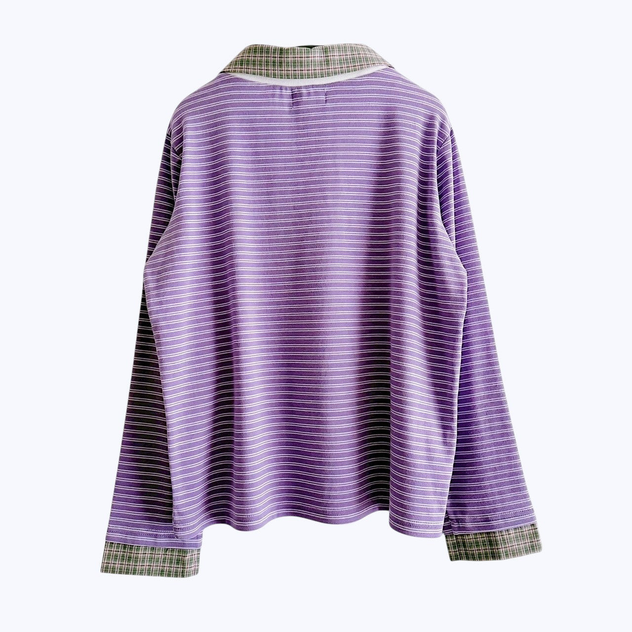 【PRE-ORDER】CHECK COLLAR STRIPED TOP