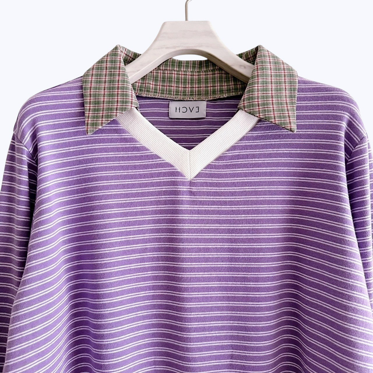 【PRE-ORDER】CHECK COLLAR STRIPED TOP
