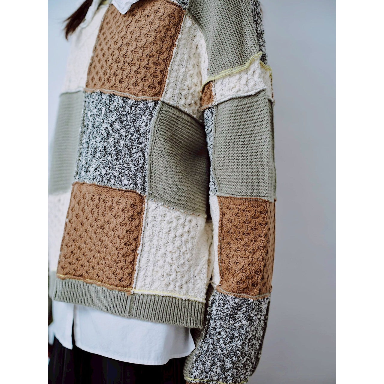 【PRE-ORDER】PATCHWORK KNIT PULLOVER