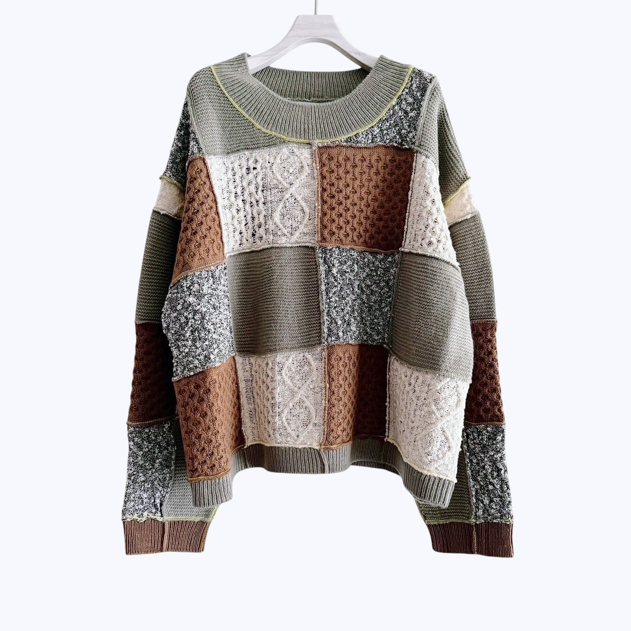 【PRE-ORDER】PATCHWORK KNIT PULLOVER