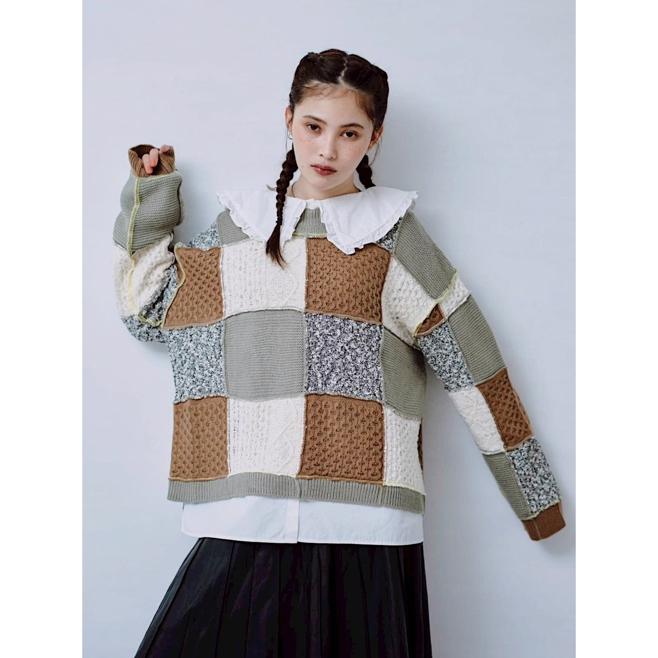 【PRE-ORDER】PATCHWORK KNIT PULLOVER
