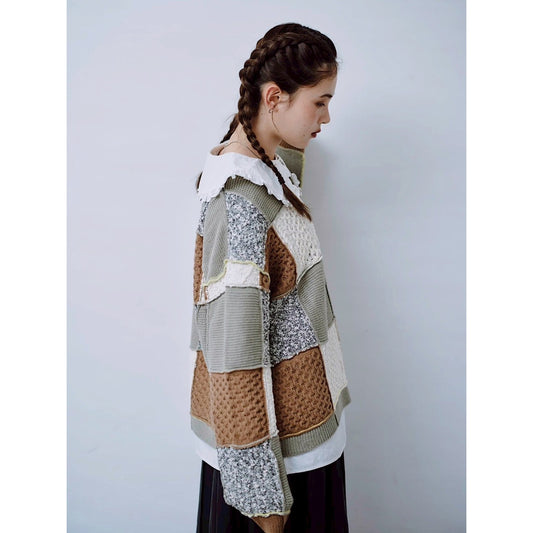【PRE-ORDER】PATCHWORK KNIT PULLOVER