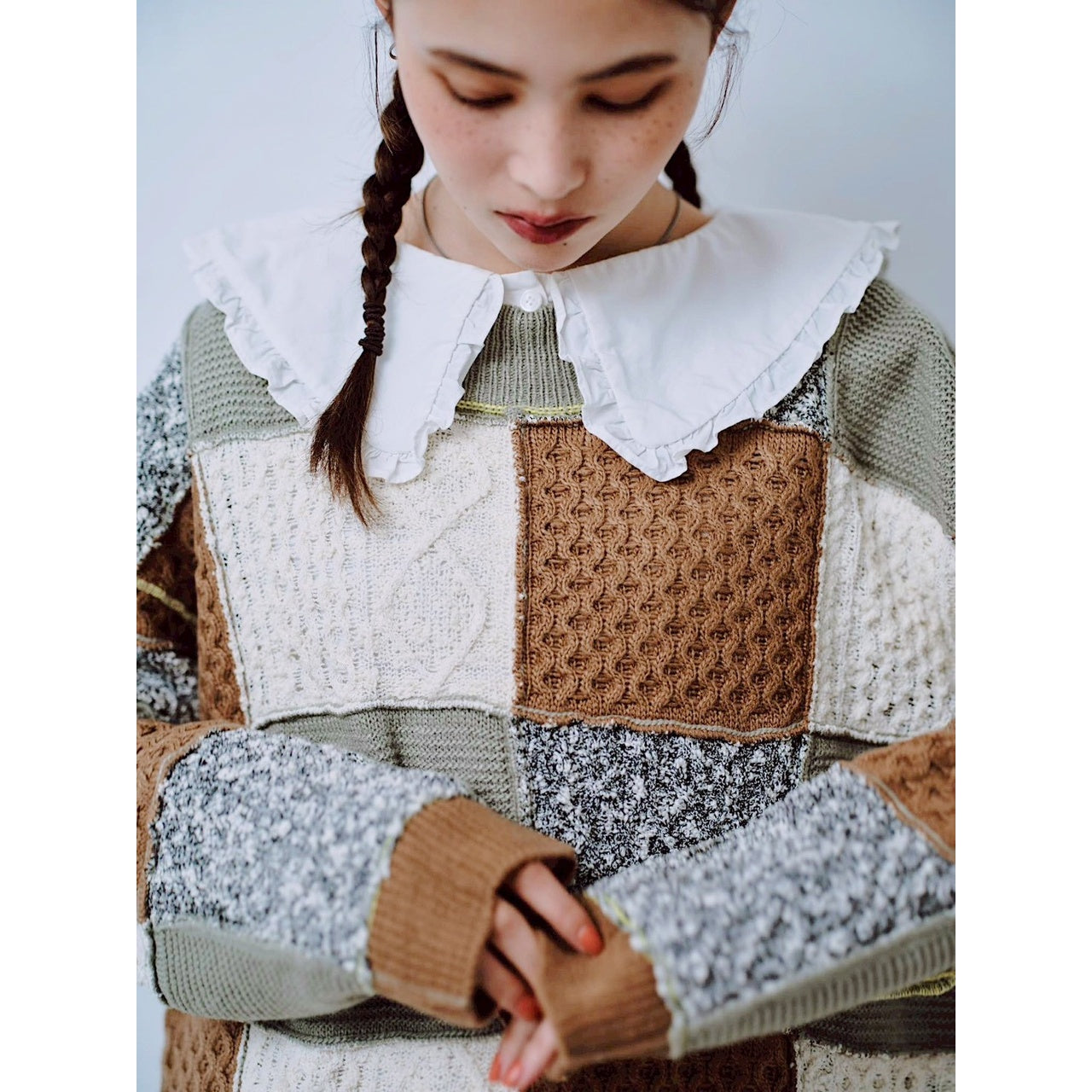 【PRE-ORDER】PATCHWORK KNIT PULLOVER