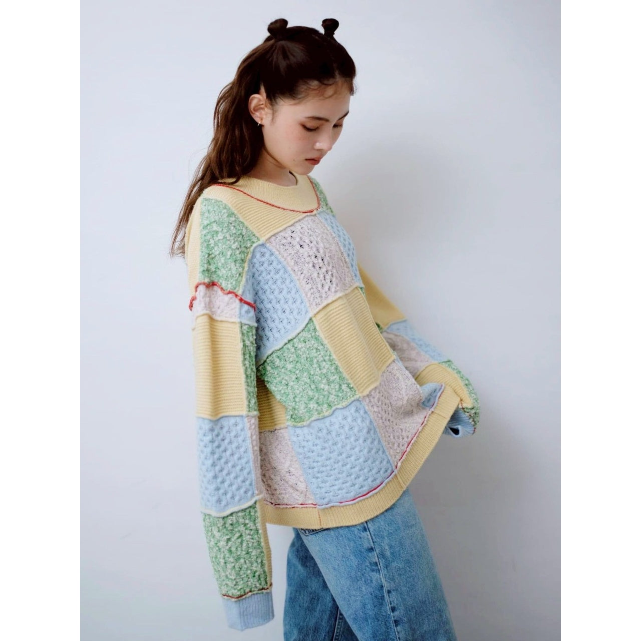 【PRE-ORDER】PATCHWORK KNIT PULLOVER