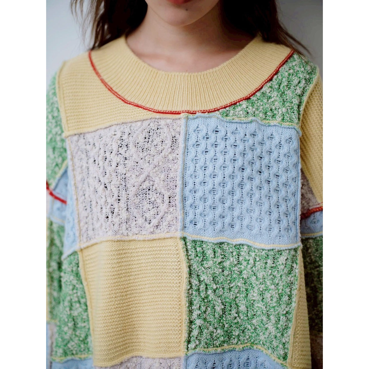 【PRE-ORDER】PATCHWORK KNIT PULLOVER