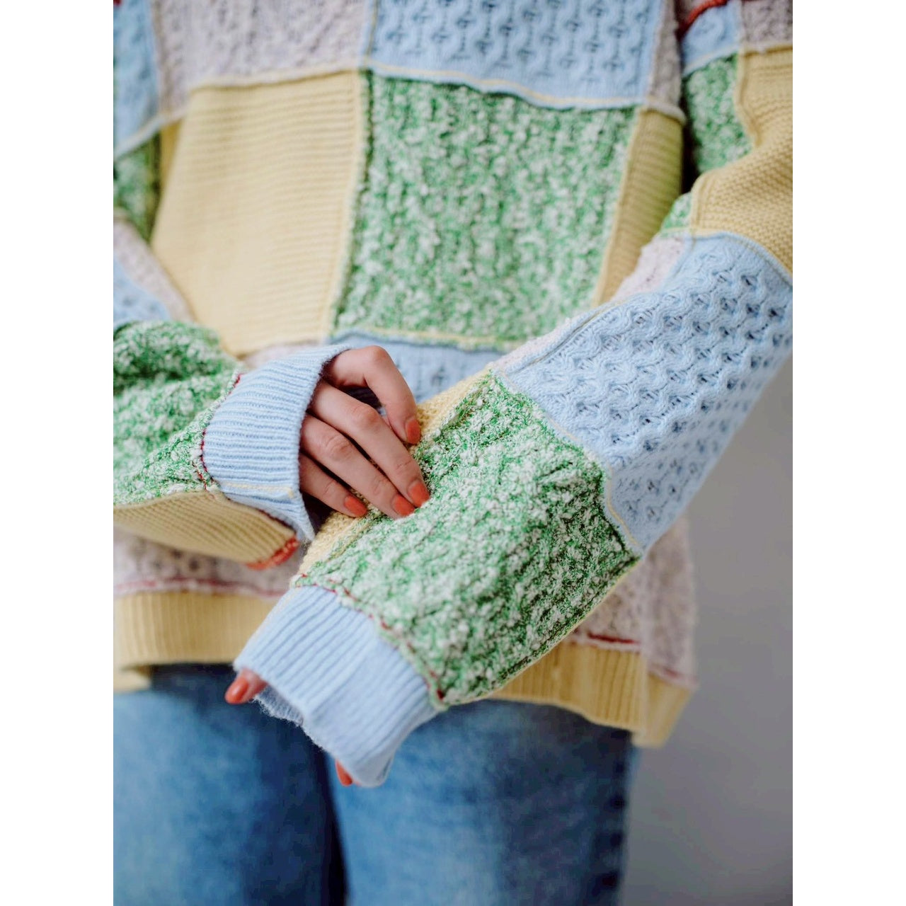 【PRE-ORDER】PATCHWORK KNIT PULLOVER