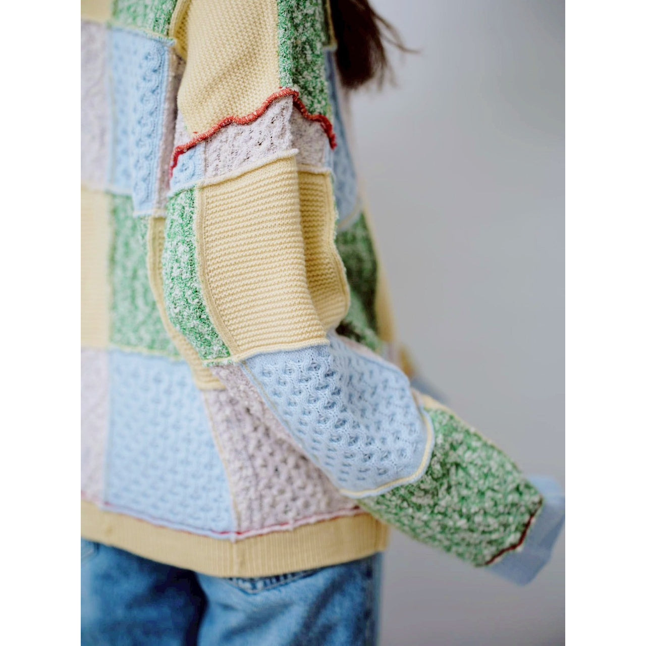 【PRE-ORDER】PATCHWORK KNIT PULLOVER