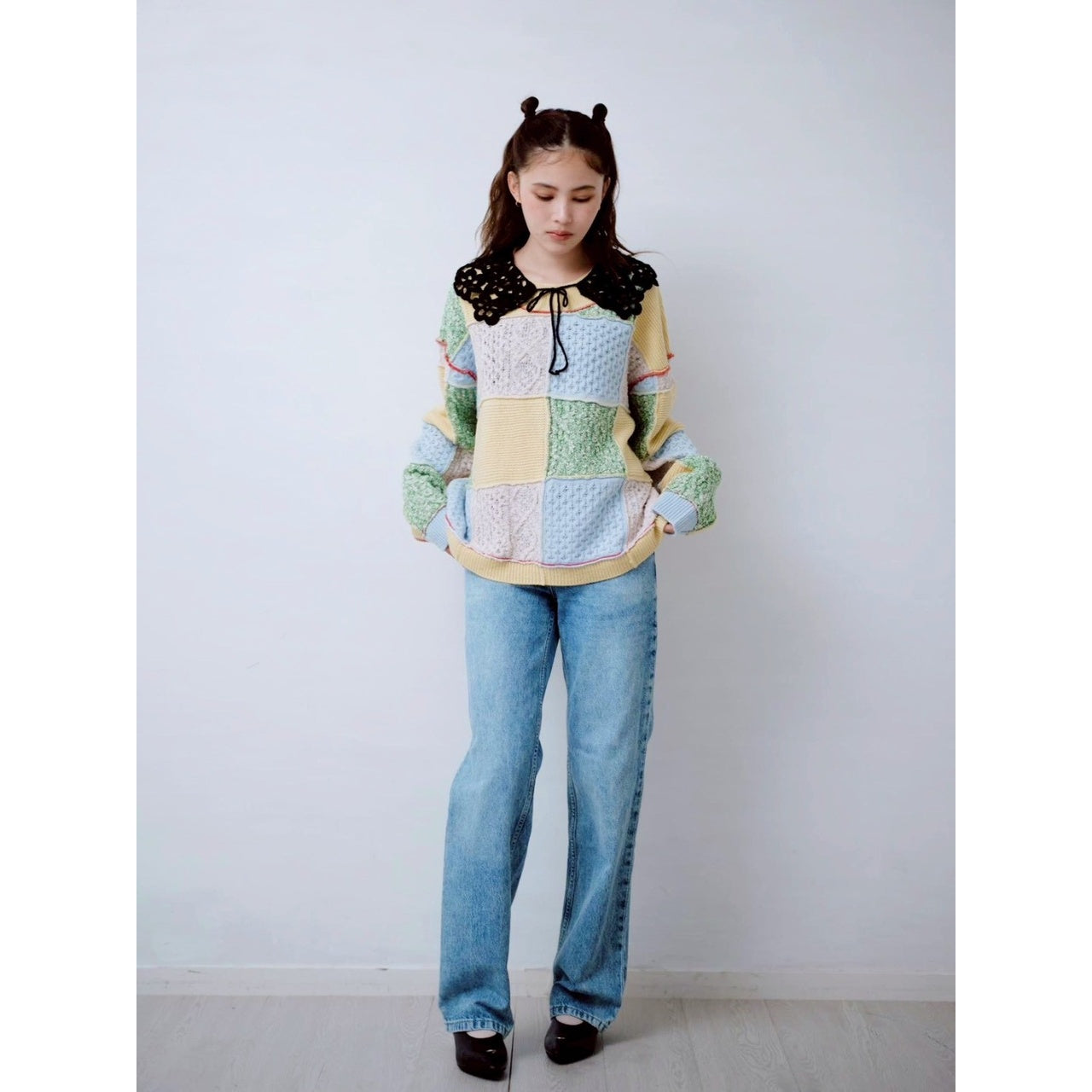 【PRE-ORDER】PATCHWORK KNIT PULLOVER