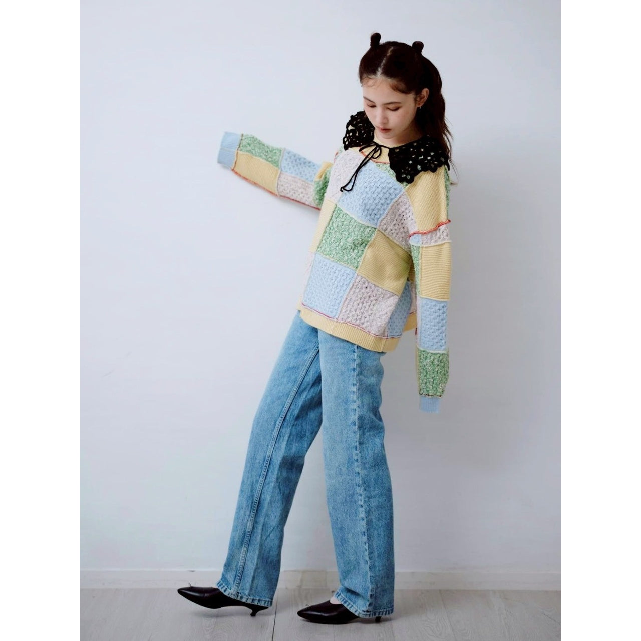 【PRE-ORDER】PATCHWORK KNIT PULLOVER